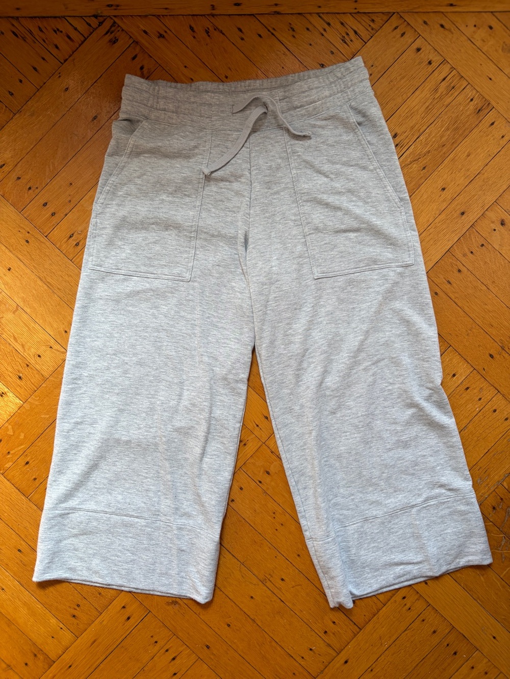 Quince Heather Gray Cropped Lounge Pants SZ S